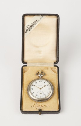 Uhr: Taschenuhr (Lépine-Kaliber) in originaler Verpackung, herausgegeben anlässlich des Schützenfestes 1931 in Romanshorn